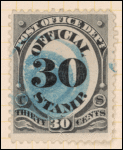 30c black post office official single