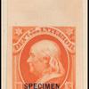 1c vermilion Franklin specimen single