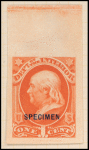 1c vermilion Franklin specimen single