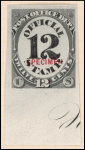 12c black numeral specimen single