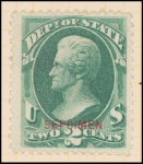 2c dark green Jackson Specimen single