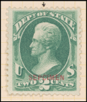 2c dark green Jackson Specimen single