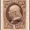 1c brown Franklin Treasury department official Specimen single