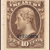 10c brown Jefferson Treasury department official Specimen single