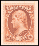 10c brown Jefferson single