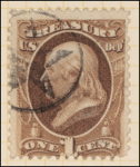 1c brown Franklin Treasury department official single