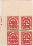 10c carmine US Postal Savings Official Mail block of four