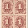 1c red brown Postage Due block of four