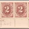 2c red brown Postage Due strip of five