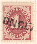 1c bright claret Postage Due single