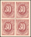 30c bright claret Postage Due block of four