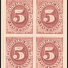 5c bright claret Postage Due proof block of four