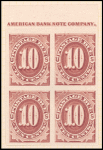 10c bright claret Postage Due proof block of four