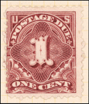 1c deep claret Postage Due single