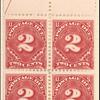 2c deep claret Postage Due block of four