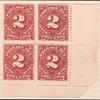 2c deep claret Postage Due block of four