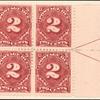 2c deep claret Postage Due block of four