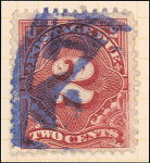 2c deep claret Postage Due single