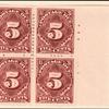 5c deep claret Postage Due block of four