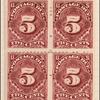 5c deep claret Postage Due block of four