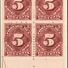 5c deep claret Postage Due block of four