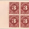 3c deep claret Postage Due block of four