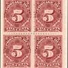 5c deep claret Postage Due block of four