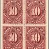 10c deep claret Postage Due block of four