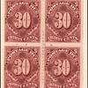 30c deep claret Postage Due block of four