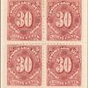 30c deep claret Postage Due block of four