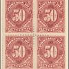 50c deep claret Postage Due block of four