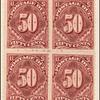 50c deep claret Postage Due block of four