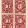 10c deep claret Postage Due block of four