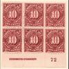 10c deep claret Postage Due block of six
