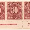 30c deep claret Postage Due strip of three