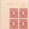 1c deep claret Postage Due block of four