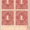 1c deep claret Postage Due block of four