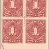 1c deep claret Postage Due block of four