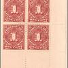 1c deep claret Postage Due block of four