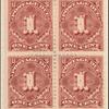 1c deep claret Postage Due block of four