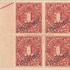 1c deep claret Postage Due block of four