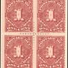 1c deep claret Postage Due block of four