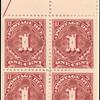 1c deep claret Postage Due block of four