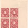 1c deep claret Postage Due block of four