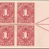 1c deep claret Postage Due block of four