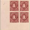 1c deep claret Postage Due block of four