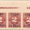 2c deep claret Postage Due strip of three