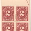 2c deep claret Postage Due block of four
