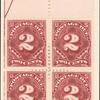 2c deep claret Postage Due block of four