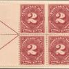 2c deep claret Postage Due block of four